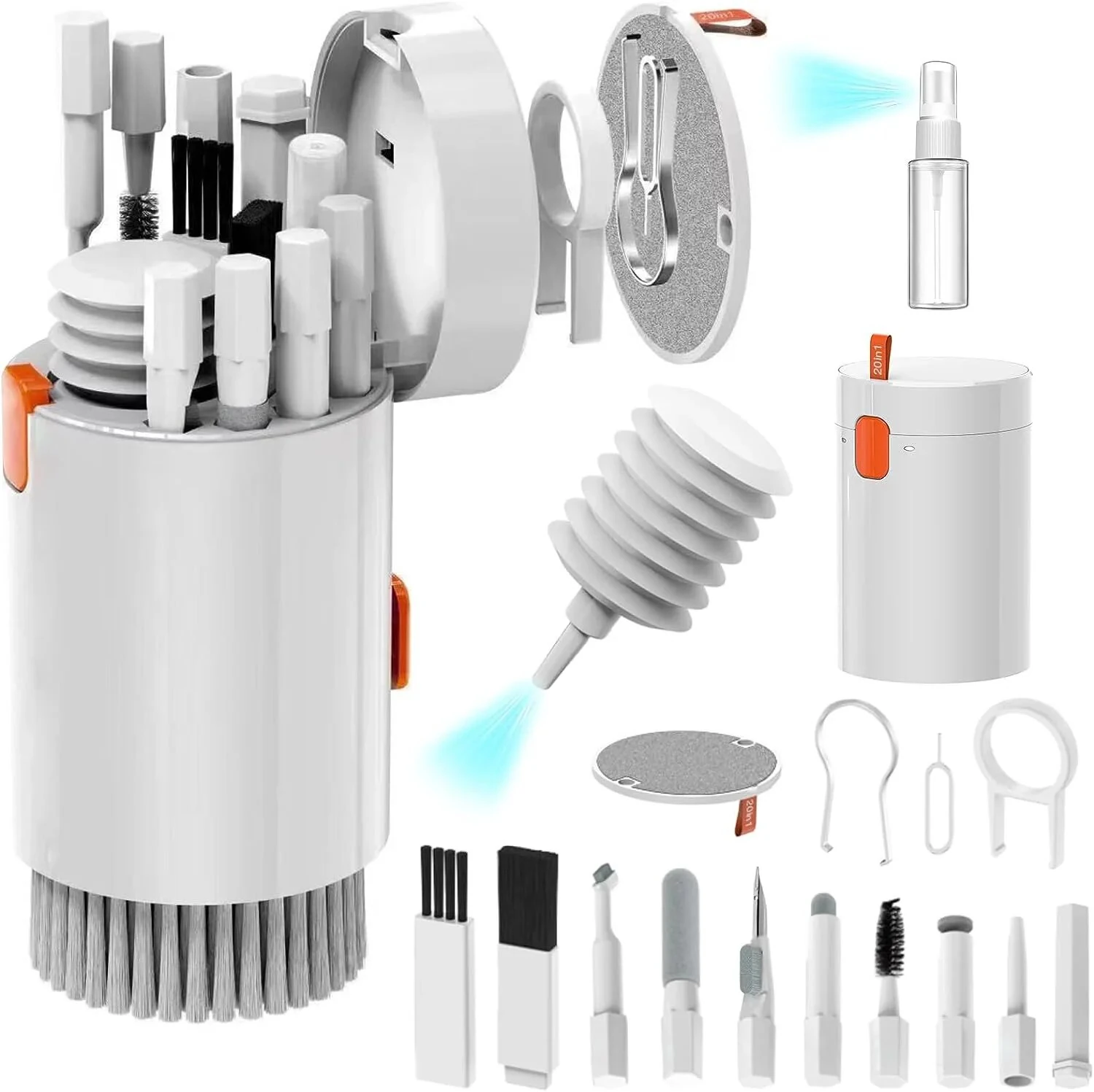 20-in-1 Phone Computer Keyboard Cleaning Tool Kit Computer Keyboard Cleaning Brush Kit Cleaning Pen for Tablet Camera Phones Headphones Cleaning Tools Key Puller (image for) 20-in-1 Phone Computer Keyboard Cleaning Tool Kit Computer Keyboard Cleaning Brush Kit Cleaning Pen for Tablet Camera Phones Headphones Cleaning Tools Key Puller